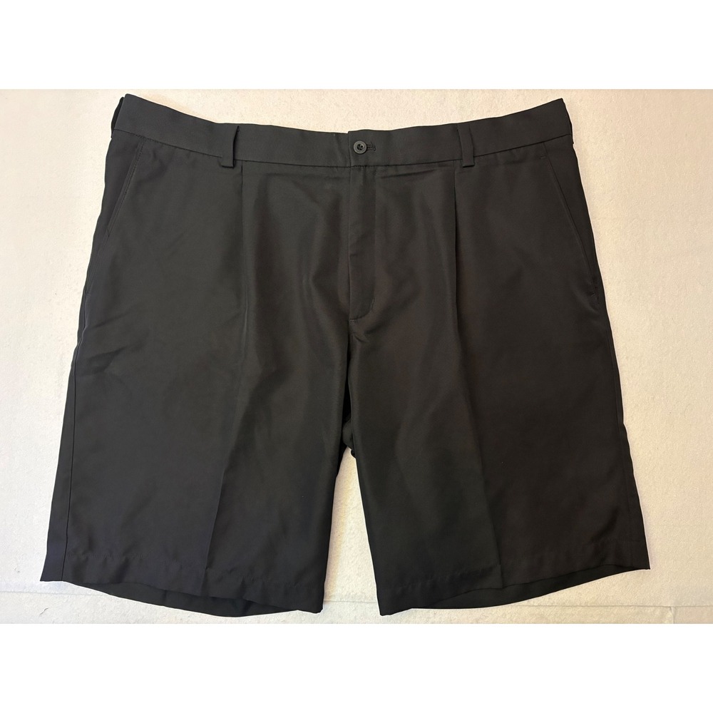 Nike Golf Shorts Mens 40 Black Pleated Front Technical Performance Swoosh Logo